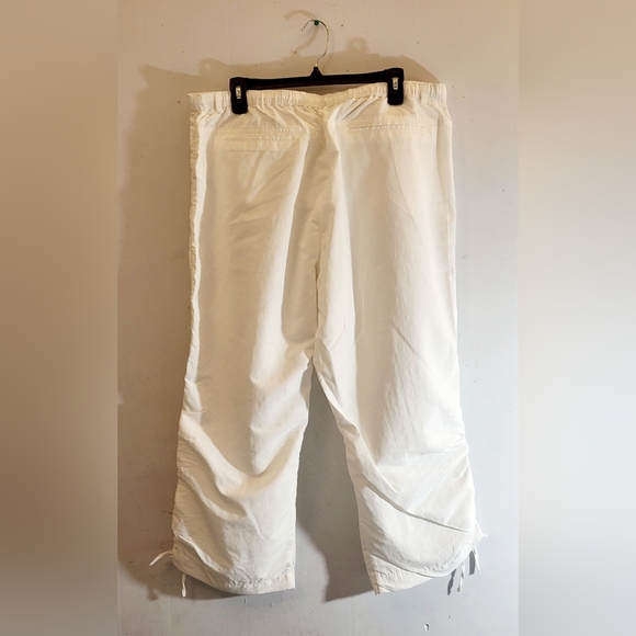 ZARA High Waisted Drawstring Side Cinch White Capri Pants size XXL - Picture 8 of 14